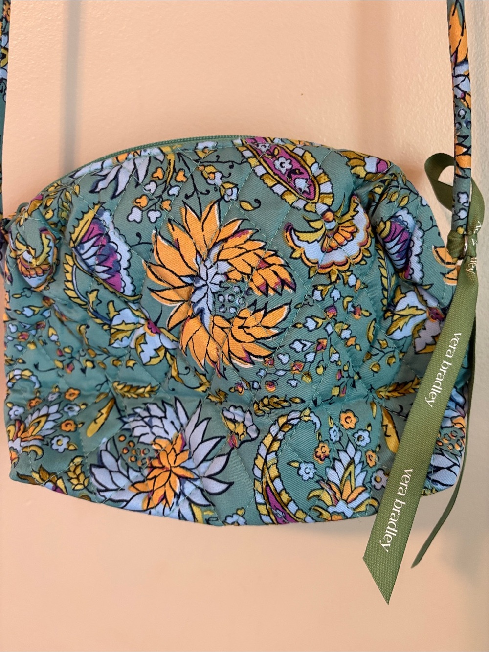Vera Bradley Blake DesignTeal Floral Quilted Crossbody NWT